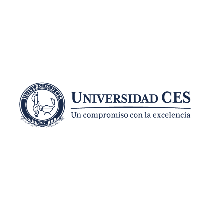 Logotipo institucional de la Universidad CES sobre fondo blanco. Incluye un emblema circular a la izquierda con una figura estilizada y el texto “Universidad CES” en letras grandes a la derecha. Debajo aparece la frase “Un compromiso con la excelencia” en letras más pequeñas.