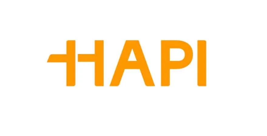 Logo en color naranja con texto HAPI